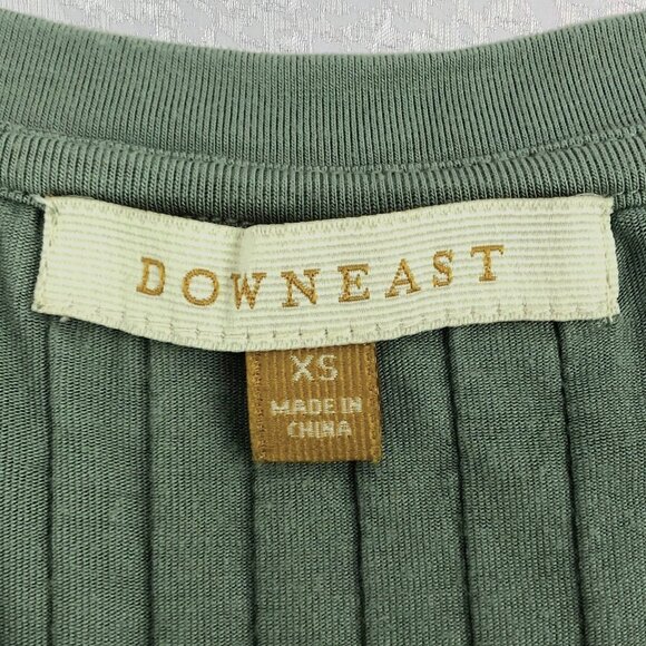 DownEast Sea Green Pintuck Short Sleeve Midi Dress Rayon/Spandex Size XS - Picture 8 of 10